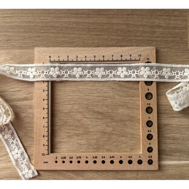 Galon tulle souple crème broderie coton brodé 19mm x 1m Batikou - 6