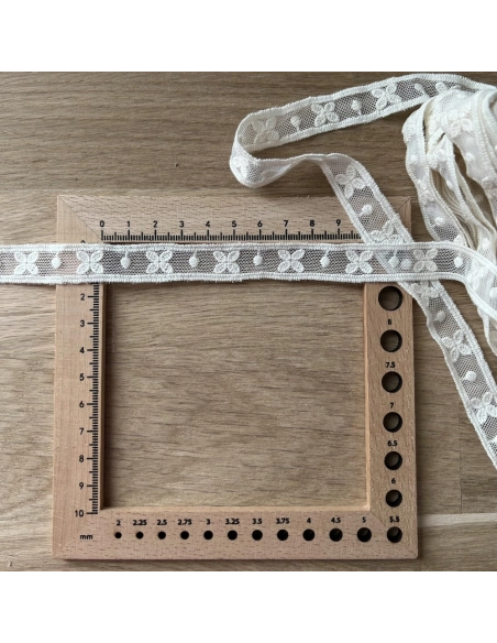 Galon tulle souple crème broderie coton brodé 15mm x 1m Batikou - 4