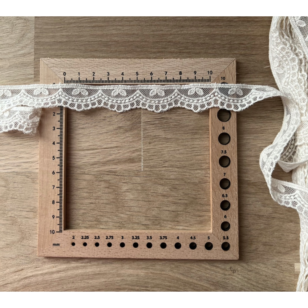 Galon tulle souple crème broderie coton brodé 20mm x 1m Batikou - 3