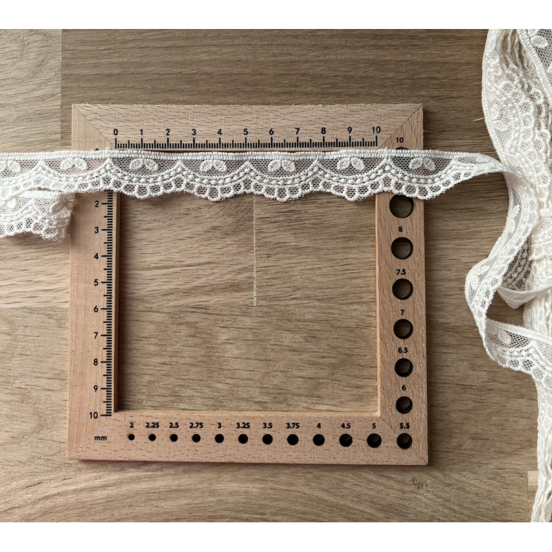 Galon tulle souple crème broderie coton brodé 20mm x 1m Batikou - 3