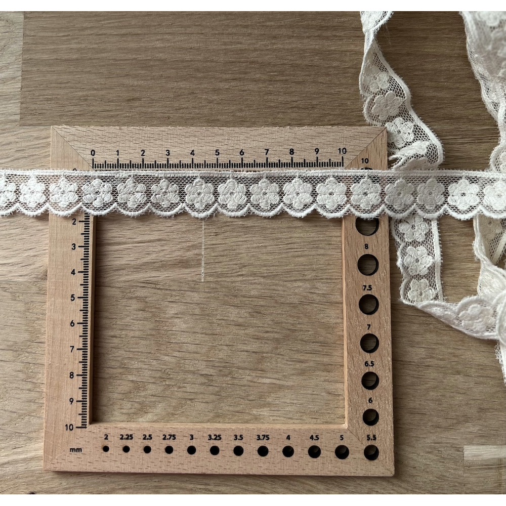 Galon tulle souple écru broderie coton brodé 20mm x 1m Batikou - 5