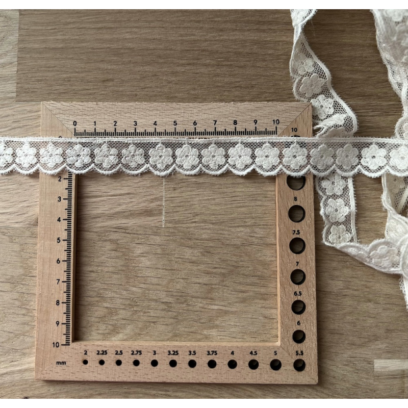 Galon tulle souple écru broderie coton brodé 20mm x 1m Batikou - 5