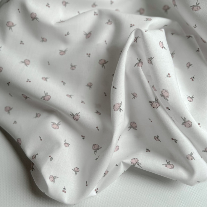 Peony - Batiste de coton BIO imprimé exclusif Tissus issus de l'agriculture biologique  - 1