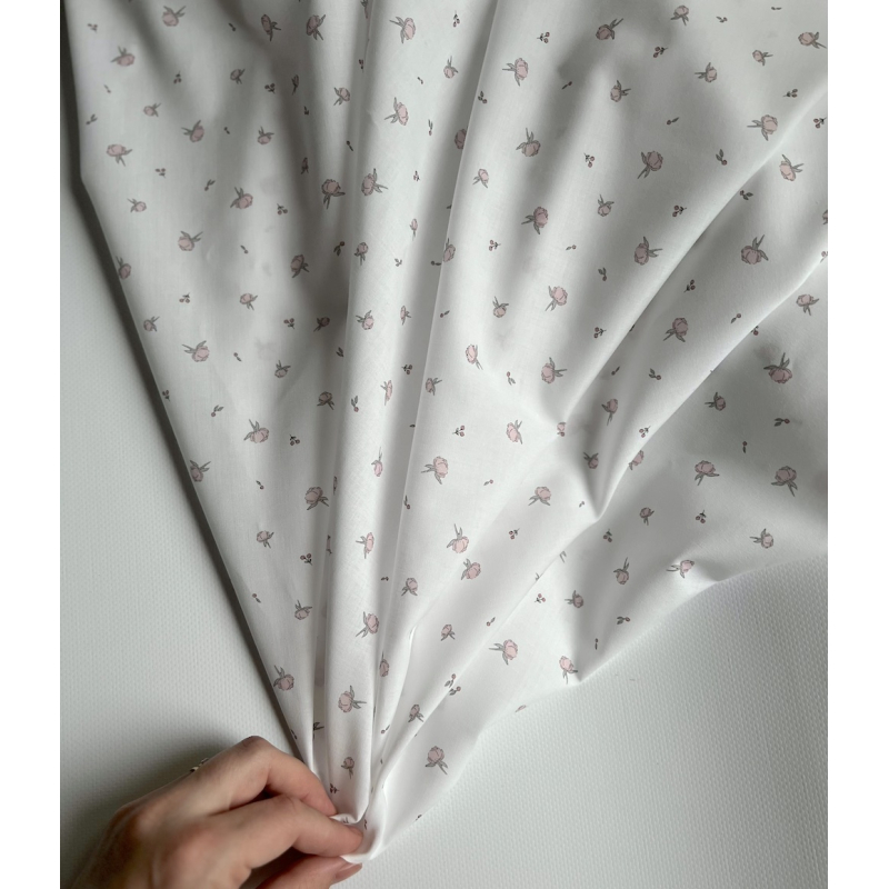 Peony - Batiste de coton BIO imprimé exclusif Tissus issus de l'agriculture biologique  - 3