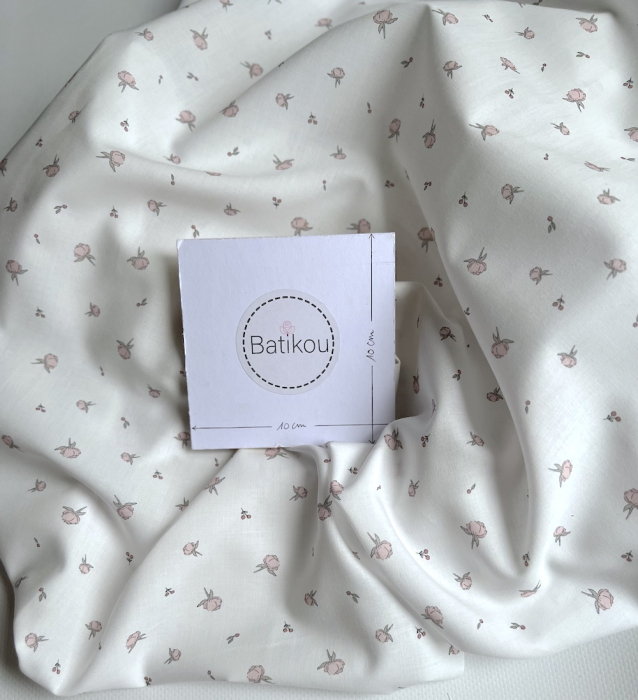 Peony - Batiste de coton BIO imprimé exclusif Tissus issus de l'agriculture biologique  - 4