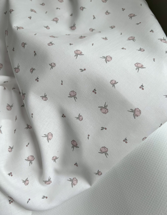 Peony - Batiste de coton BIO imprimé exclusif Tissus issus de l'agriculture biologique  - 5