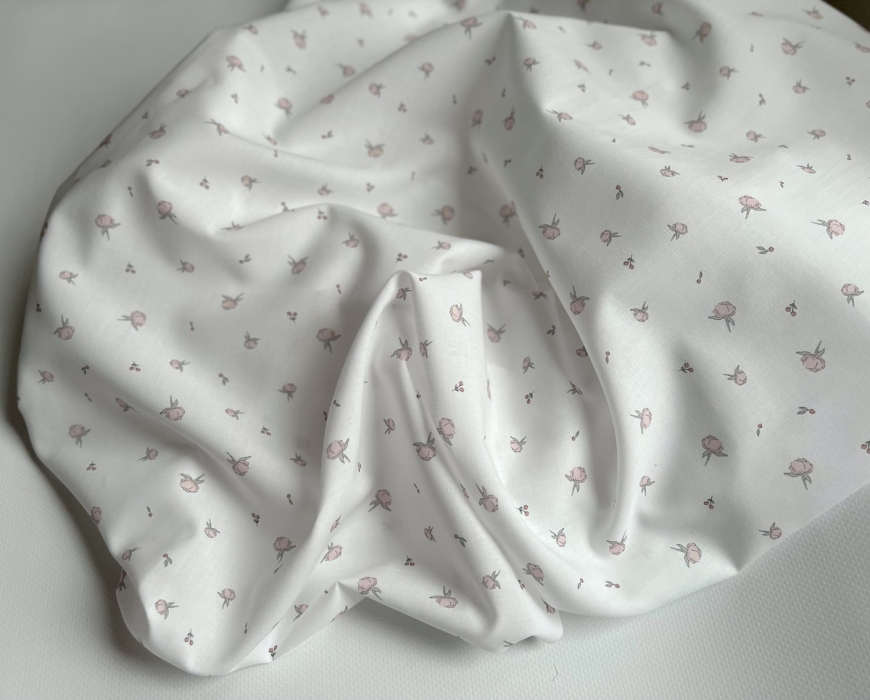 Peony - Batiste de coton BIO imprimé exclusif Tissus issus de l'agriculture biologique  - 6