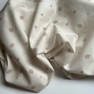 Marcel - Batiste de coton BIO Silkyne imprimé exclusif fond beige Tissus issus de l'agriculture biologique  - 1