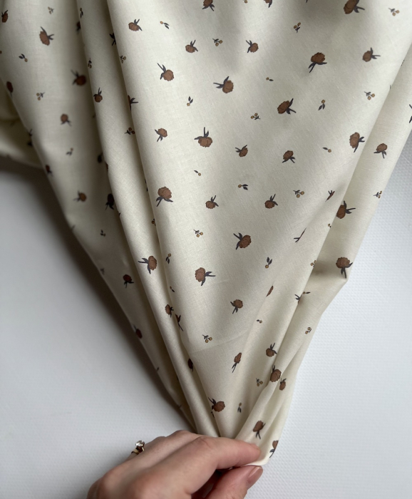 Peony - Batiste de coton BIO Silkyne imprimé exclusif CUIR Tissus issus de l'agriculture biologique  - 2