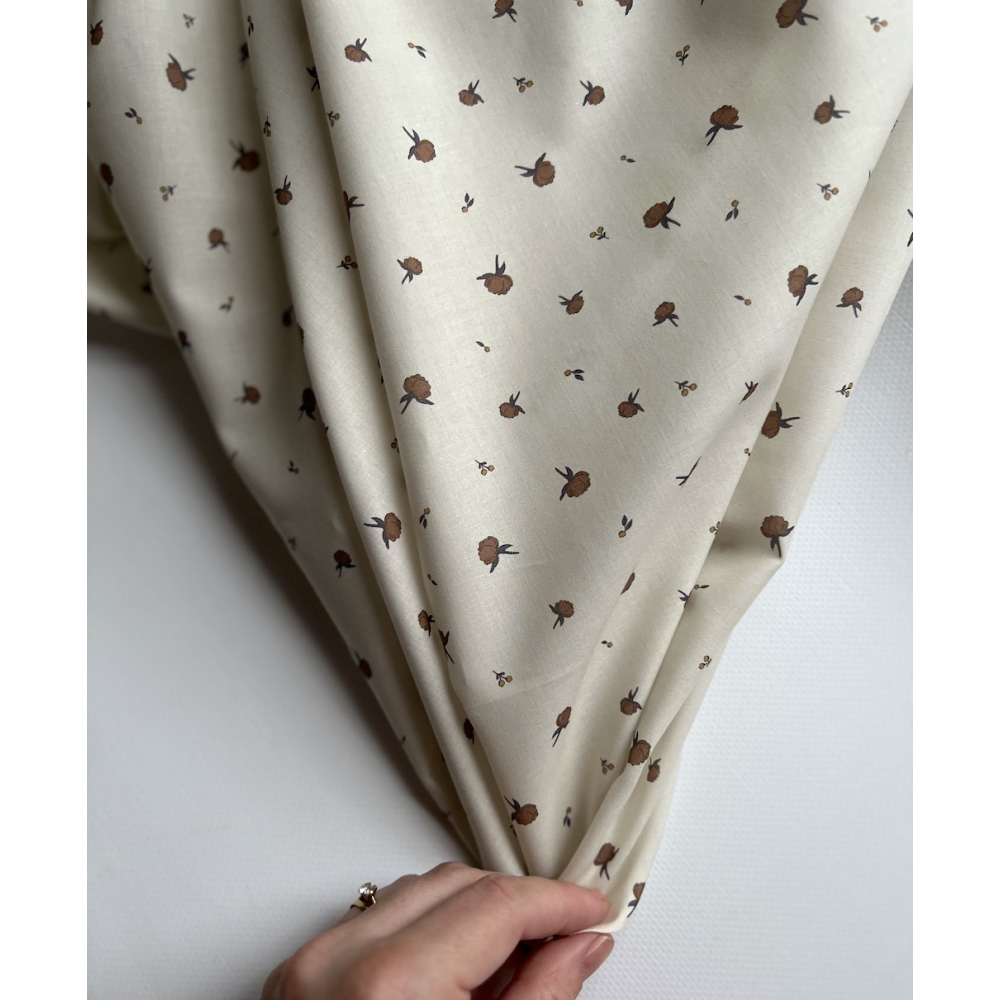 Peony - Batiste de coton BIO Silkyne imprimé exclusif CUIR Tissus issus de l'agriculture biologique  - 2