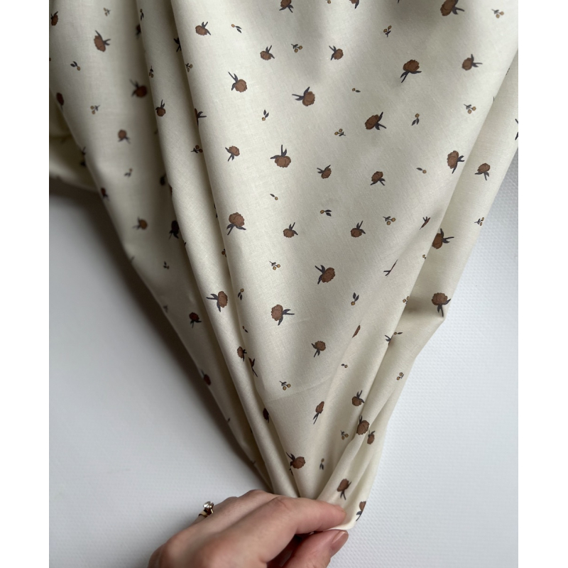 Peony - Batiste de coton BIO Silkyne imprimé exclusif CUIR Tissus issus de l'agriculture biologique  - 2