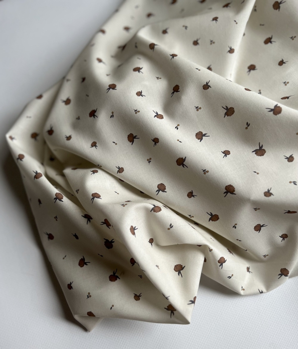 Peony - Batiste de coton BIO Silkyne imprimé exclusif CUIR Tissus issus de l'agriculture biologique  - 3