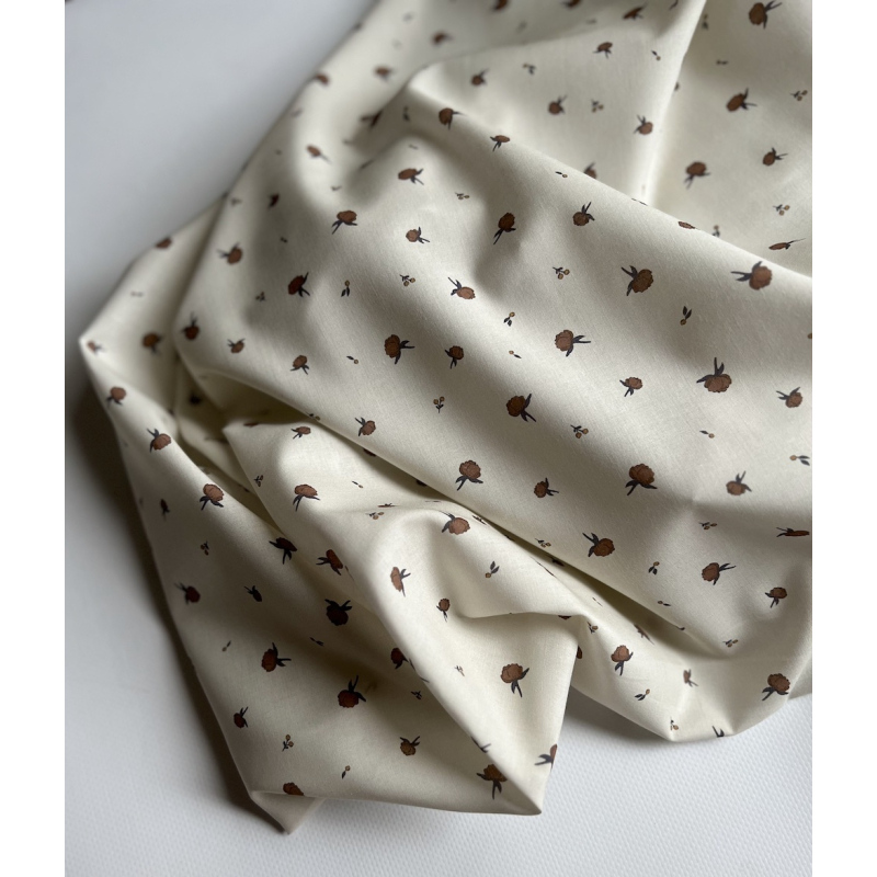 Peony - Batiste de coton BIO Silkyne imprimé exclusif CUIR Tissus issus de l'agriculture biologique  - 3