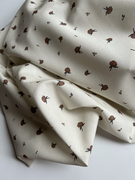 Peony - Batiste de coton BIO Silkyne imprimé exclusif CUIR Tissus issus de l'agriculture biologique  - 6