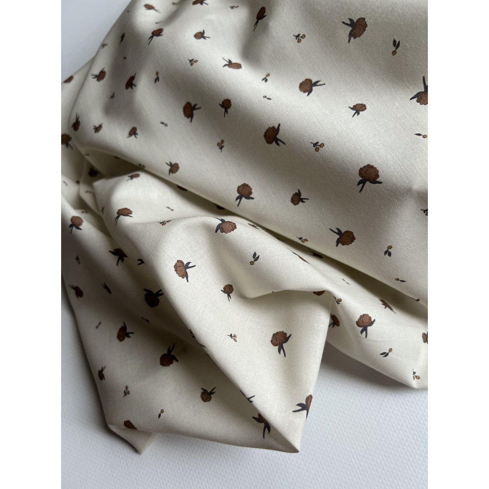 Peony - Batiste de coton BIO Silkyne imprimé exclusif CUIR Tissus issus de l'agriculture biologique  - 6