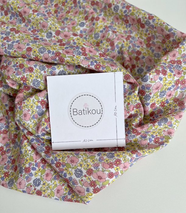 Marthe - Batiste de coton SILKYNE à imprimé fleuri Tissus issus de l'agriculture biologique  - 4