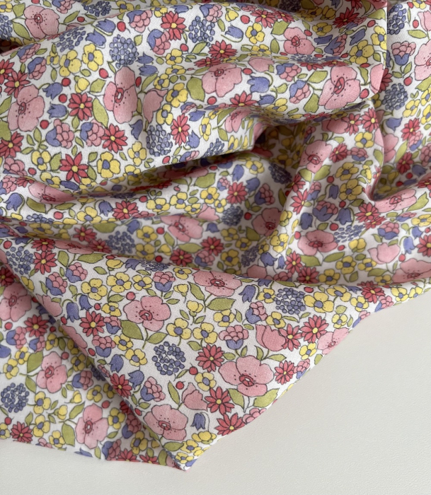 Marthe - Batiste de coton SILKYNE à imprimé fleuri Tissus issus de l'agriculture biologique  - 5