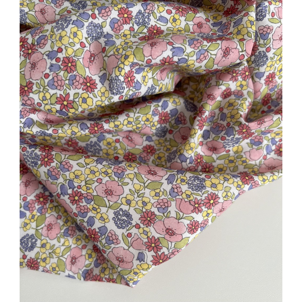 Marthe - Batiste de coton SILKYNE à imprimé fleuri Tissus issus de l'agriculture biologique  - 5