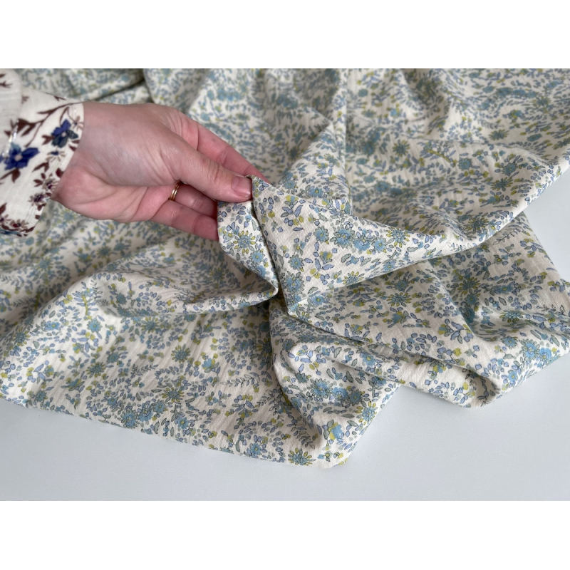 Lucia - Seersucker / Coton gaufré doux motif fleuri Batikou - 2