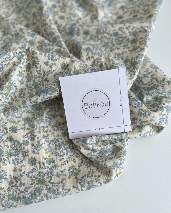 Lucia - Seersucker / Coton gaufré doux motif fleuri Batikou - 4