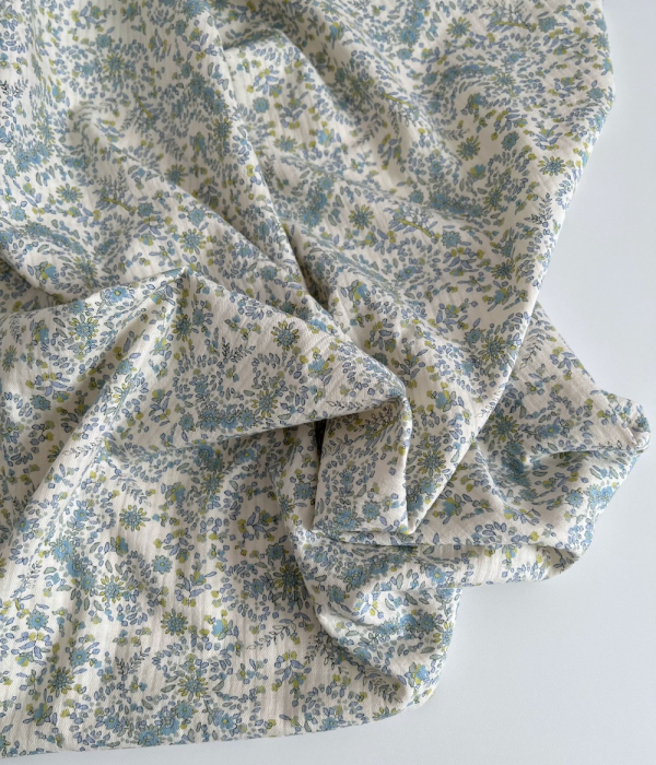 Lucia - Seersucker / Coton gaufré doux motif fleuri Batikou - 7