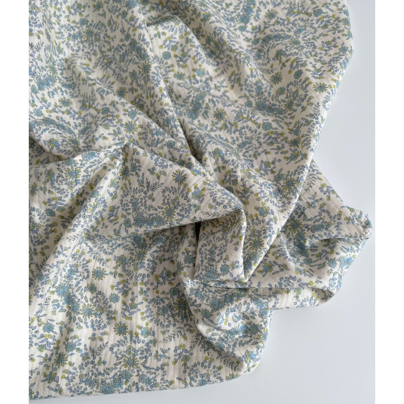 Lucia - Seersucker / Coton gaufré doux motif fleuri Batikou - 7