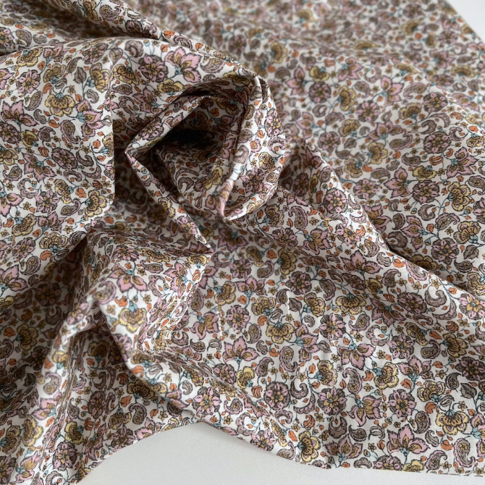 Paisley - Batiste de coton bio SILKYNE à imprimé fleuri Tissus issus de l'agriculture biologique  - 1