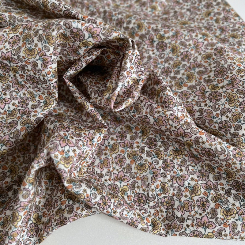 Paisley - Batiste de coton bio SILKYNE à imprimé fleuri Tissus issus de l'agriculture biologique  - 1