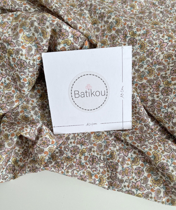 Paisley - Batiste de coton bio SILKYNE à imprimé fleuri Tissus issus de l'agriculture biologique  - 5