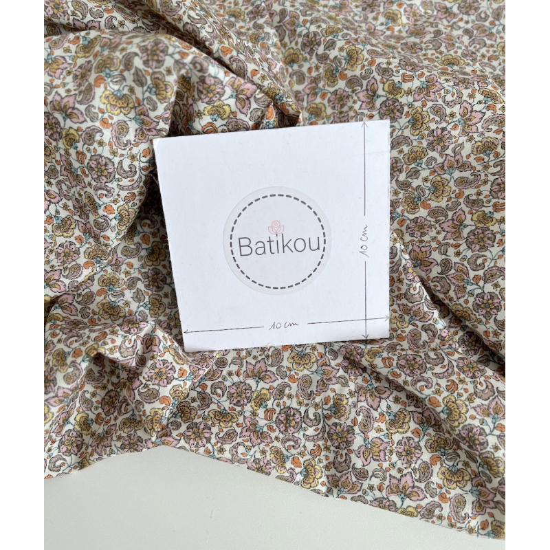 Paisley - Batiste de coton bio SILKYNE à imprimé fleuri Tissus issus de l'agriculture biologique  - 5