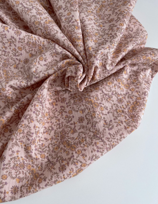 Lucia - Seersucker / Coton gaufré doux motif fleuri rose Batikou - 3