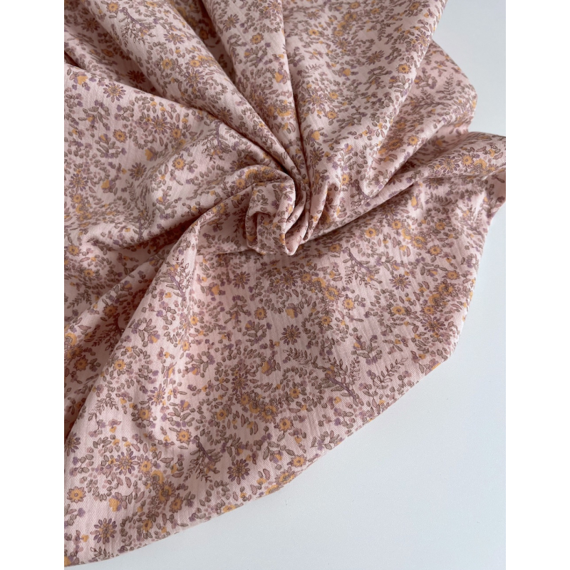 Lucia - Seersucker / Coton gaufré doux motif fleuri rose Batikou - 3