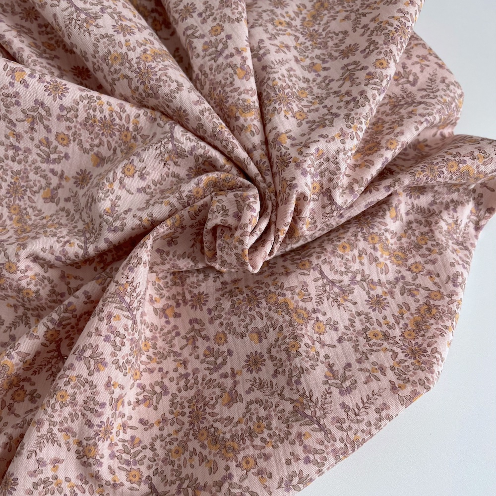 Lucia - Seersucker / Coton gaufré doux motif fleuri rose Batikou - 4