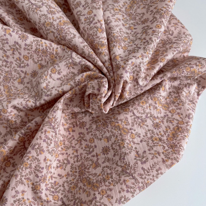 Lucia - Seersucker / Coton gaufré doux motif fleuri rose Batikou - 4