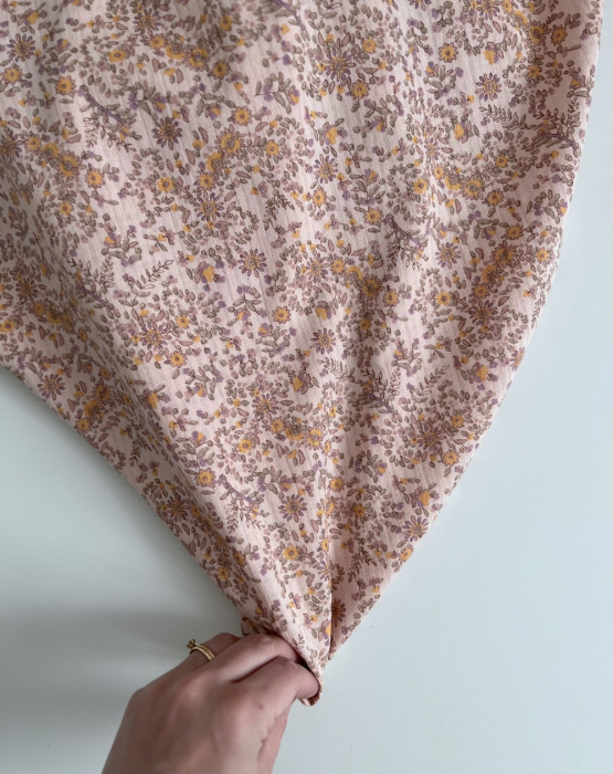 Lucia - Seersucker / Coton gaufré doux motif fleuri rose Batikou - 6