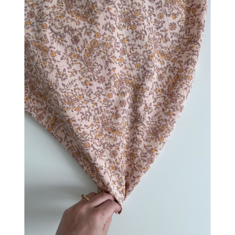 Lucia - Seersucker / Coton gaufré doux motif fleuri rose Batikou - 6