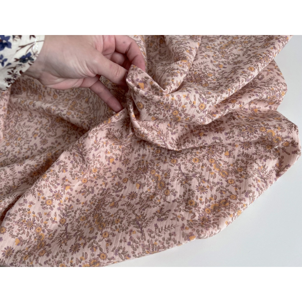 Lucia - Seersucker / Coton gaufré doux motif fleuri rose Batikou - 7