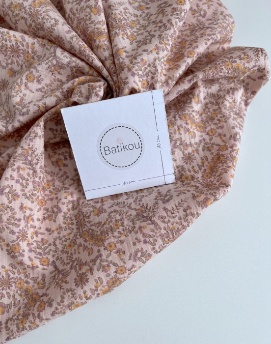 Lucia - Seersucker / Coton gaufré doux motif fleuri rose Batikou - 9