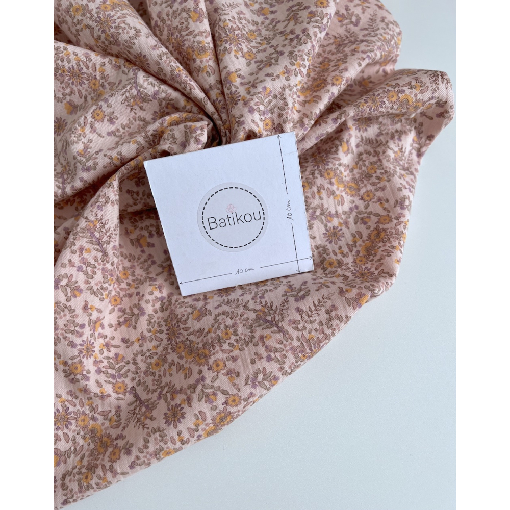 Lucia - Seersucker / Coton gaufré doux motif fleuri rose Batikou - 9