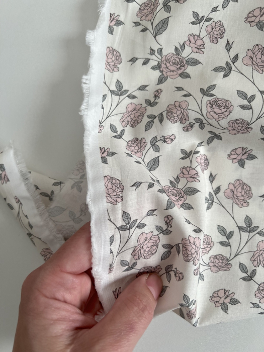 Josette - Batiste de coton BIO imprimé exclusif rose tendre / SILKYNE Batikou - 4