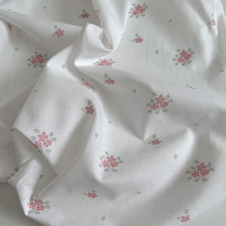 Beth - Batiste de coton BIO imprimé exclusif rose vert / SILKYNE Batikou - 1 Beth - Batiste de coton BIO imprimé exclusif rose vert / SILKYNE Batikou - 1