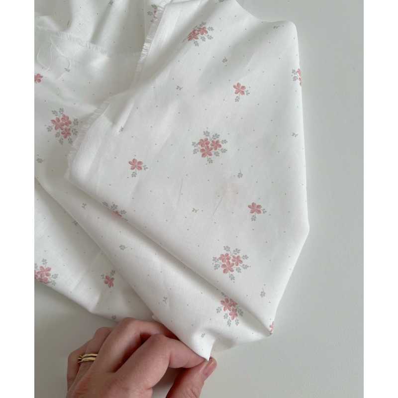 Beth - Batiste de coton BIO imprimé exclusif rose vert / SILKYNE Batikou - 4