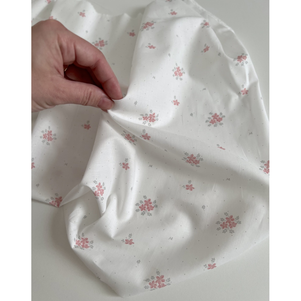 Beth - Batiste de coton BIO imprimé exclusif rose vert / SILKYNE Batikou - 5