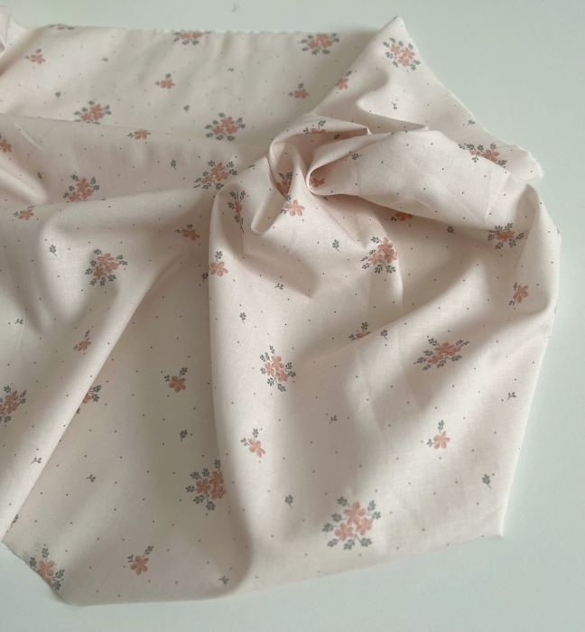 Beth - Batiste de coton BIO imprimé exclusif corail sauge / SILKYNE Batikou - 4