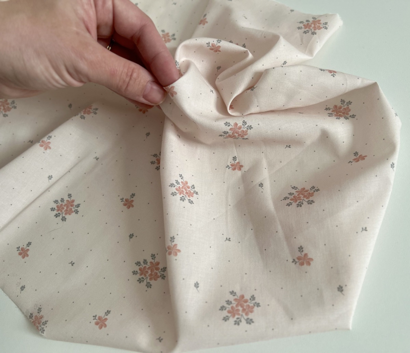 Beth - Batiste de coton BIO imprimé exclusif corail sauge / SILKYNE Batikou - 6