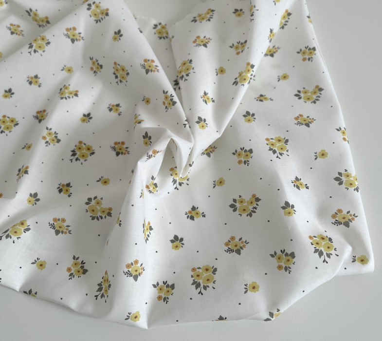 ROZEN - Batiste de coton BIO imprimé exclusif jaune / SILKYNE Batikou - 5