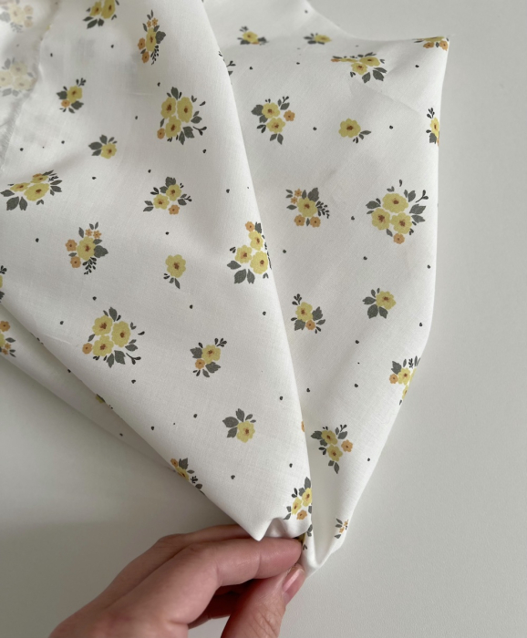 ROZEN - Batiste de coton BIO imprimé exclusif jaune / SILKYNE Batikou - 7