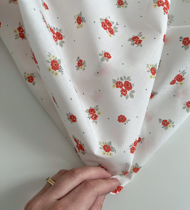 ROZEN - Batiste de coton BIO imprimé exclusif coquelicot / SILKYNE Batikou - 3