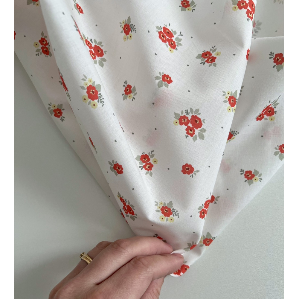 ROZEN - Batiste de coton BIO imprimé exclusif coquelicot / SILKYNE Batikou - 3