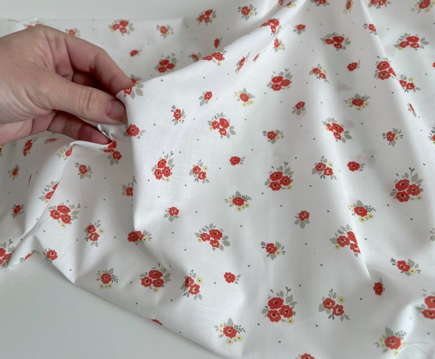 ROZEN - Batiste de coton BIO imprimé exclusif coquelicot / SILKYNE Batikou - 4